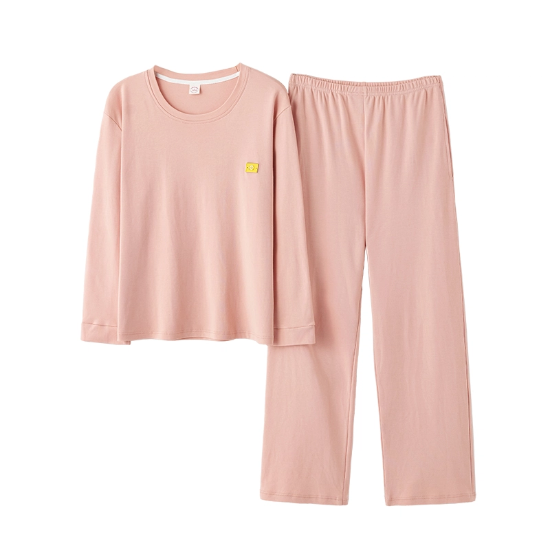 芬腾可安 女春秋季全棉家居服韩版简约纯棉运动套头长袖长裤可外穿学生休闲睡衣套装 女款