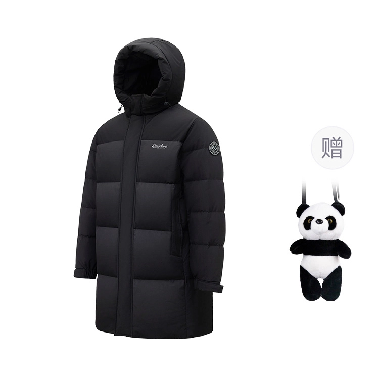 波司登 老钱风长款潮流百搭面包服宽松显瘦秋冬保暖美式高街体育生训练外套轻便连帽保暖抗寒羽绒服 男女同款