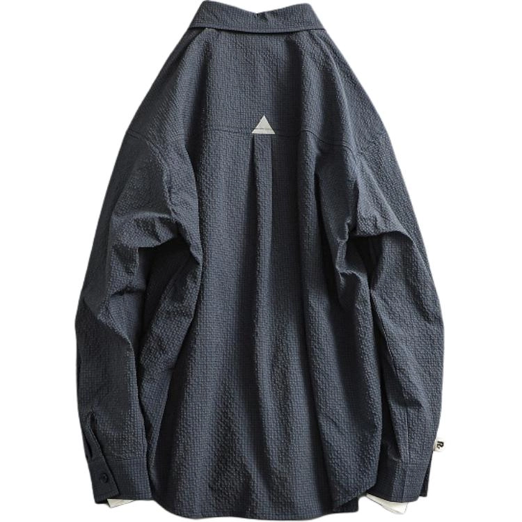 宫奴 日系休闲潮牌机能户外宽松工装防水泡泡皱衬衫 男女同款