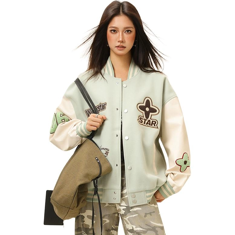 左岸 休闲简约轻便修身显瘦显高时尚潮流百搭高级感纯色图案棒球领设计感户外舒适活动日常通勤夹克 男女同款