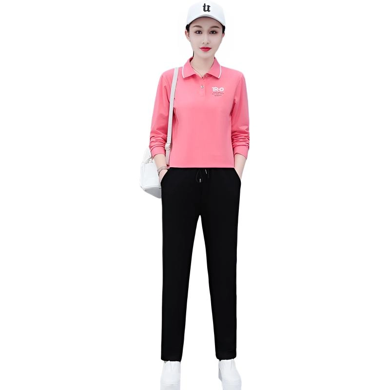 左岸 时尚简约女士百搭上衣长袖长裤舒适柔软垂感宽松高腰显瘦显高气质潮流亲肤透气日常通勤洋气减龄休闲套装 女款