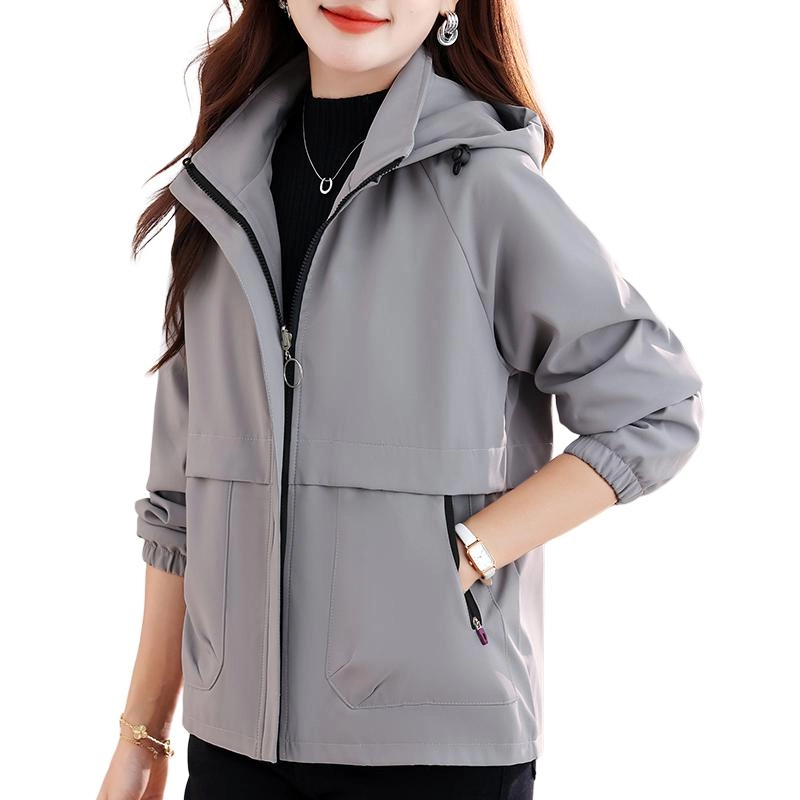 左岸 山系徒步登山服加厚防风恒温保暖防寒耐磨工装上衣简约运动休闲时尚潮流纯色百搭经典开衫插肩袖软壳衣立领连帽夹克绒感外套 女款
