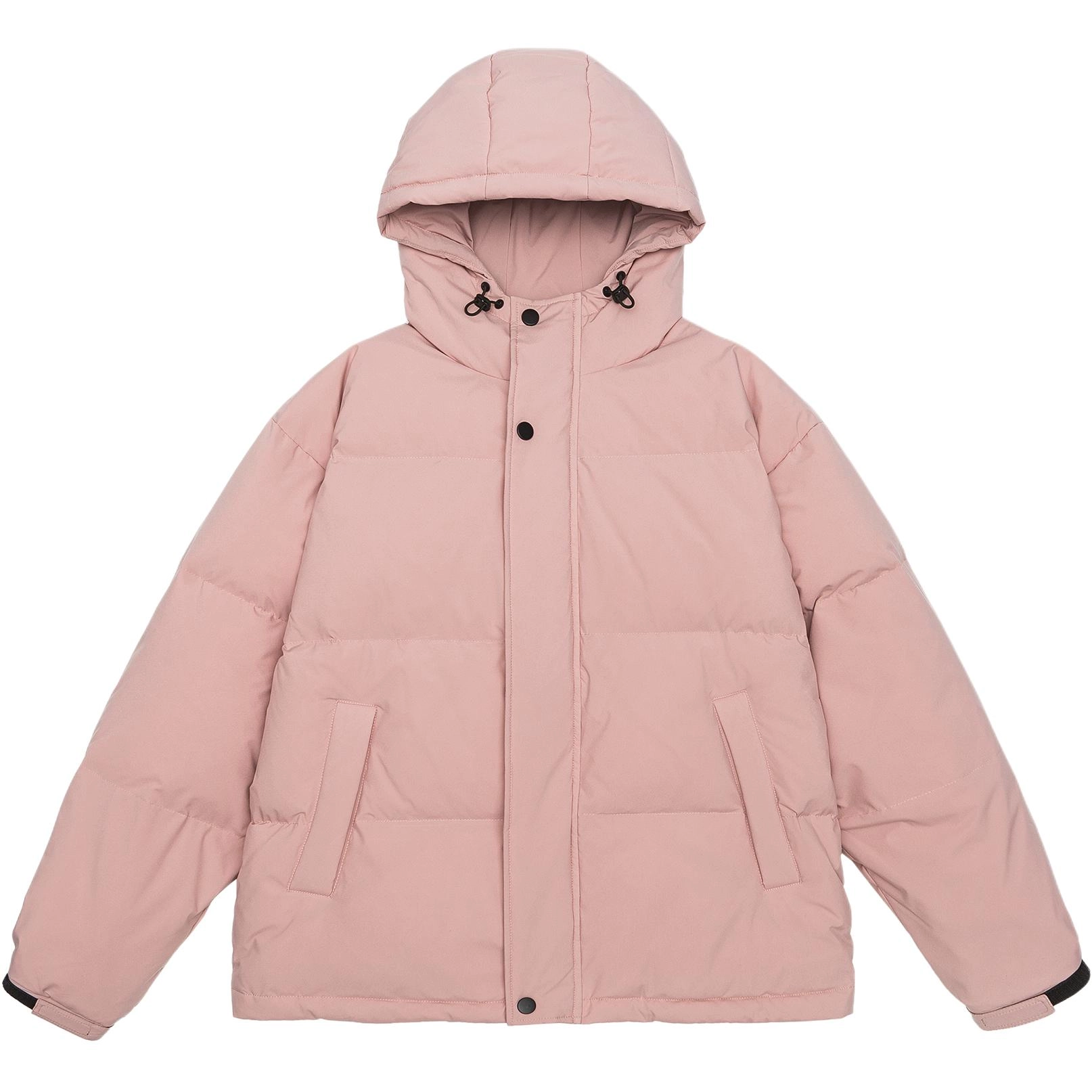 美式复古简约保暖连帽百搭上衣外套羽绒服 男款