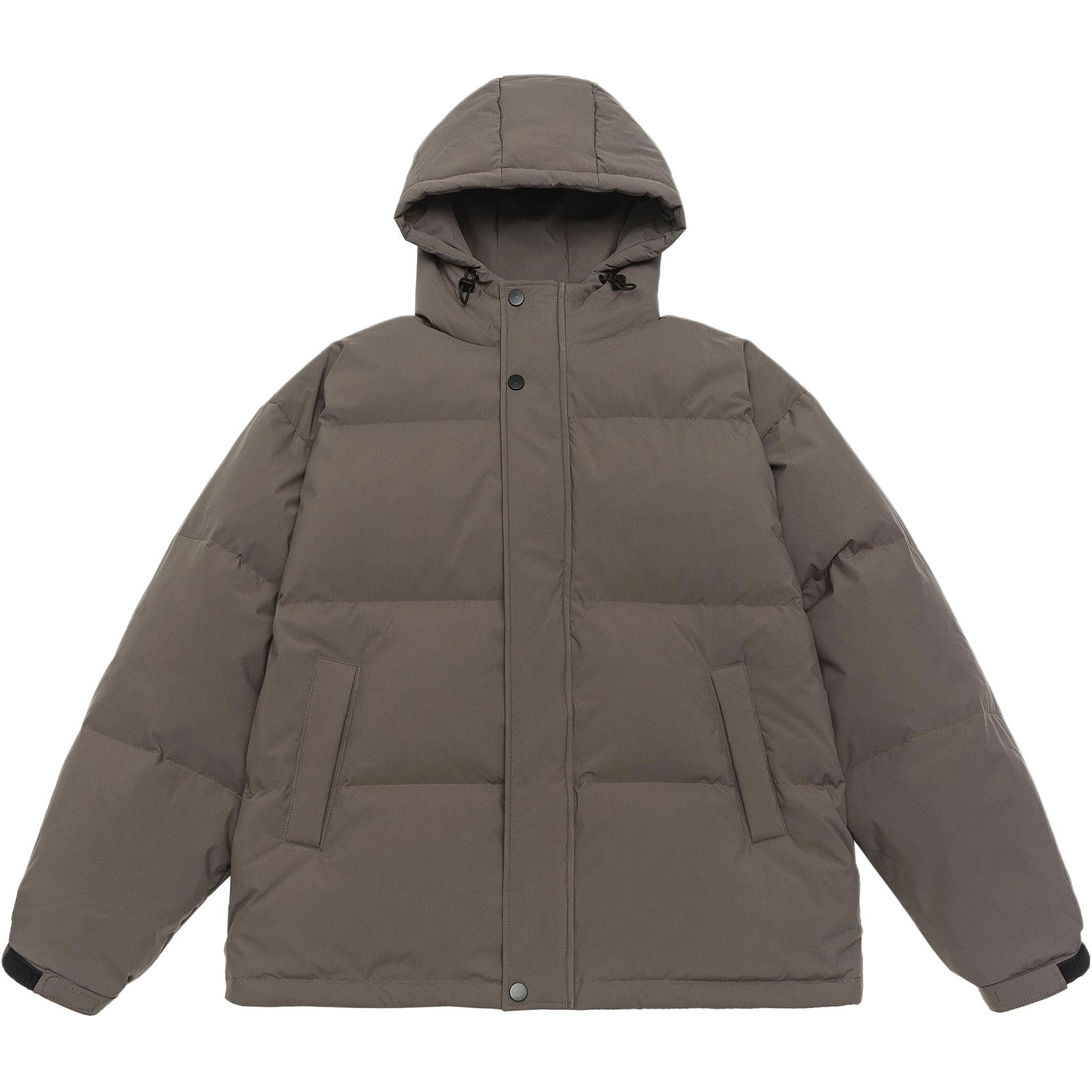 美式复古简约保暖连帽百搭上衣外套羽绒服 男款