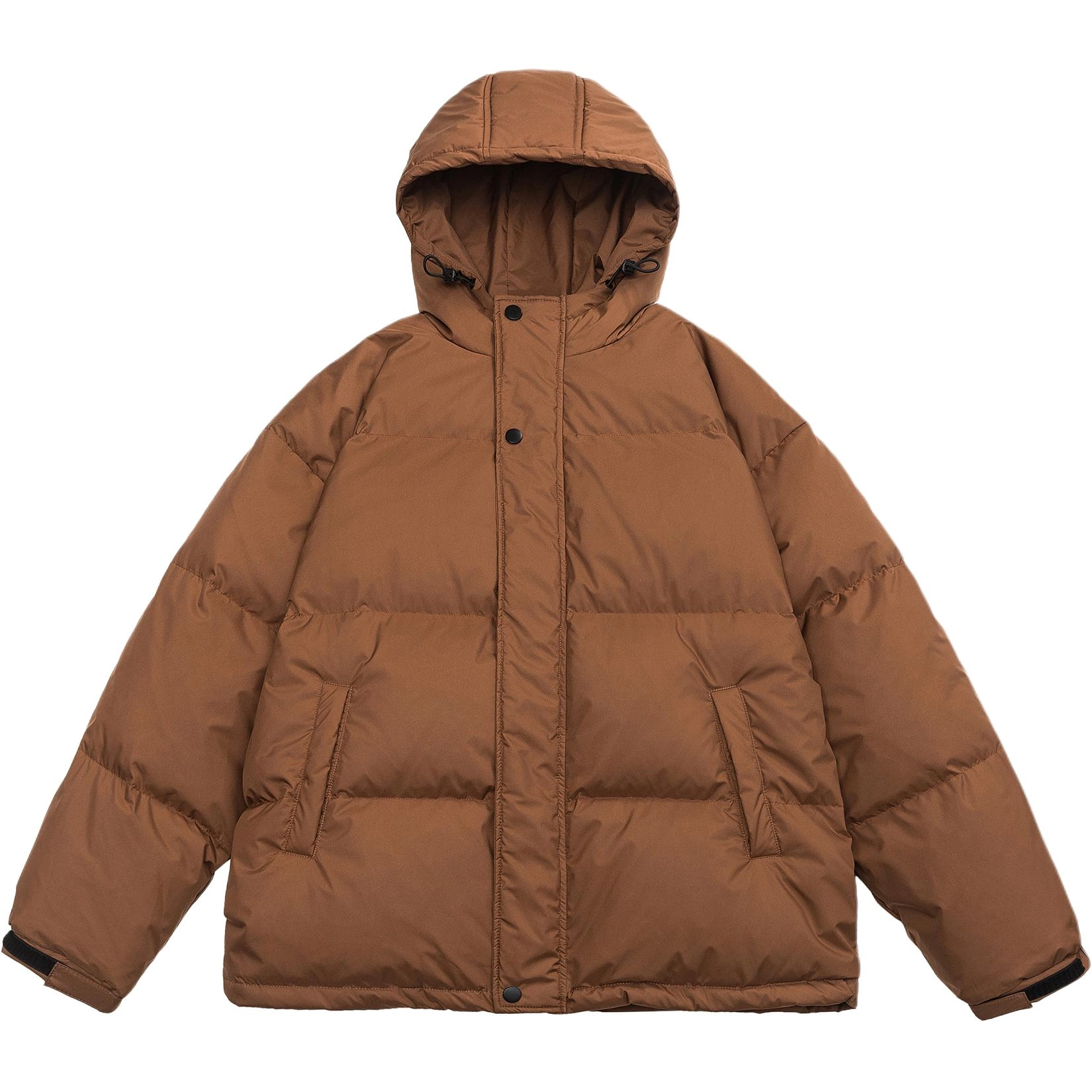 美式复古简约保暖连帽百搭上衣外套羽绒服 男款