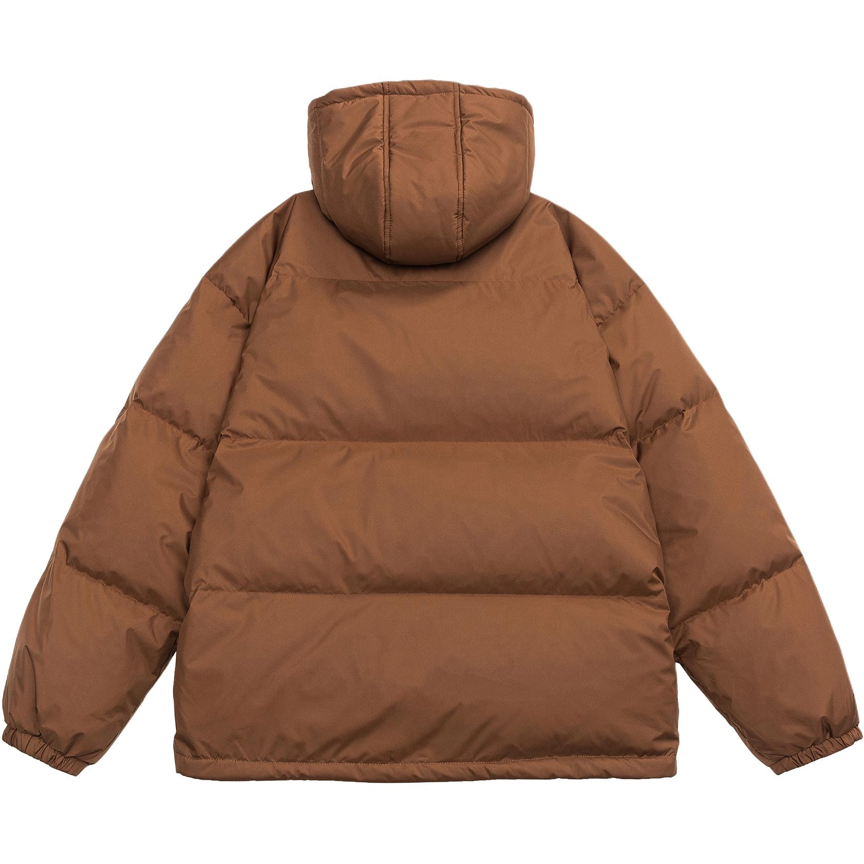 美式复古简约保暖连帽百搭上衣外套羽绒服 男款