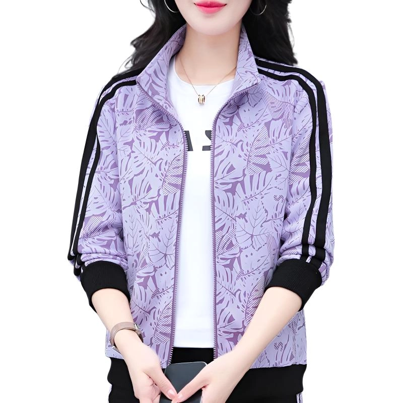 左岸 时尚简约女士潮流百搭长袖外套舒适柔软宽松透气修身显瘦显高气质设计立领日常通勤洋气减龄休闲夹克 女款