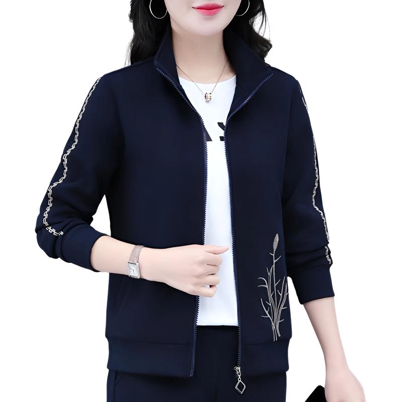 左岸 美式薄款女士外套设计立领舒适柔软时尚简约垂感宽松透气亲肤遮肉修身显瘦显高百搭洋气减龄休闲潮流夹克 女款