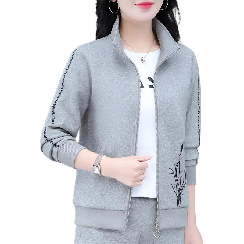 左岸 美式薄款女士外套设计立领舒适柔软时尚简约垂感宽松透气亲肤遮肉修身显瘦显高百搭洋气减龄休闲潮流夹克 女款