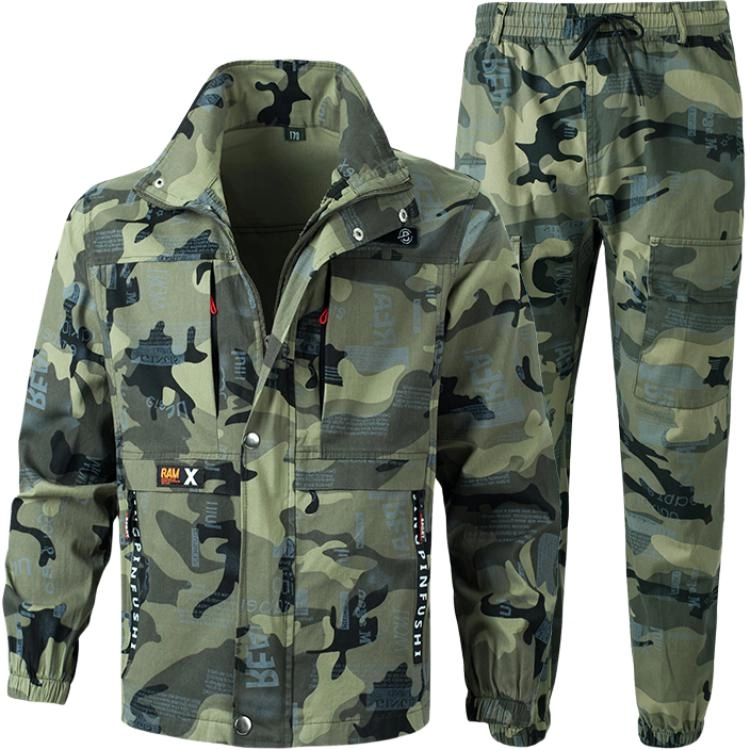 邦固依品 秋季纯棉工作服男耐磨弹力工装电焊防烫迷彩军训劳保服套装 男女同款