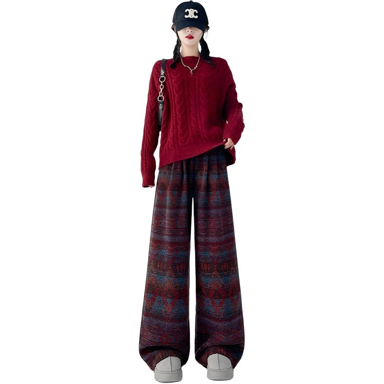 左岸 美式复古时尚简约女裤宽松垂感阔腿裤修身显瘦显高舒适柔软长裤休闲裤 女款