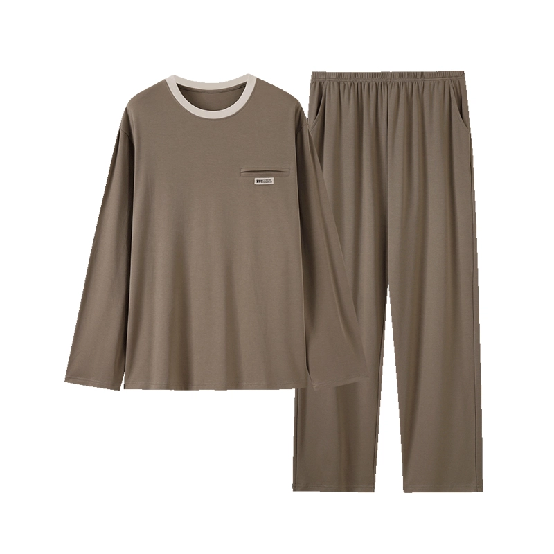 芬腾可安 秋冬外出可穿的纯棉经典长袖加大码数家居服睡衣套装 男款