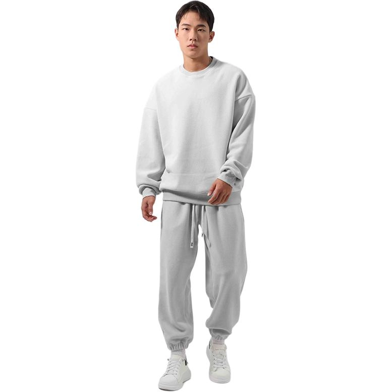 邦固依品 美式休闲运动男加厚摇粒绒二件套健身秋冬季圆领加绒长裤卫衣套装 男款