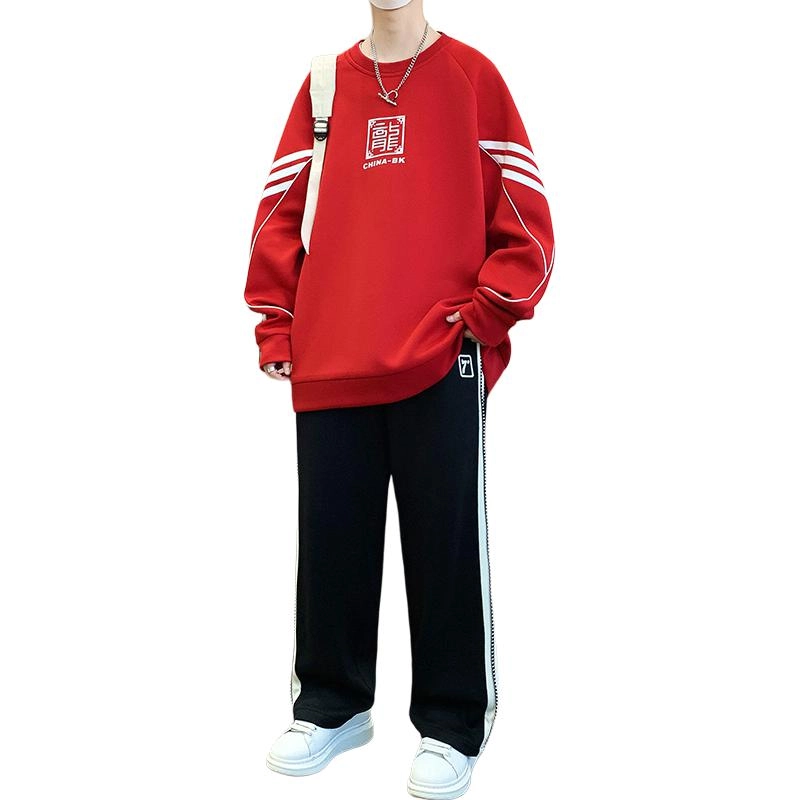 邦固依品 国风长袖高中学生长裤卫衣套装 男款