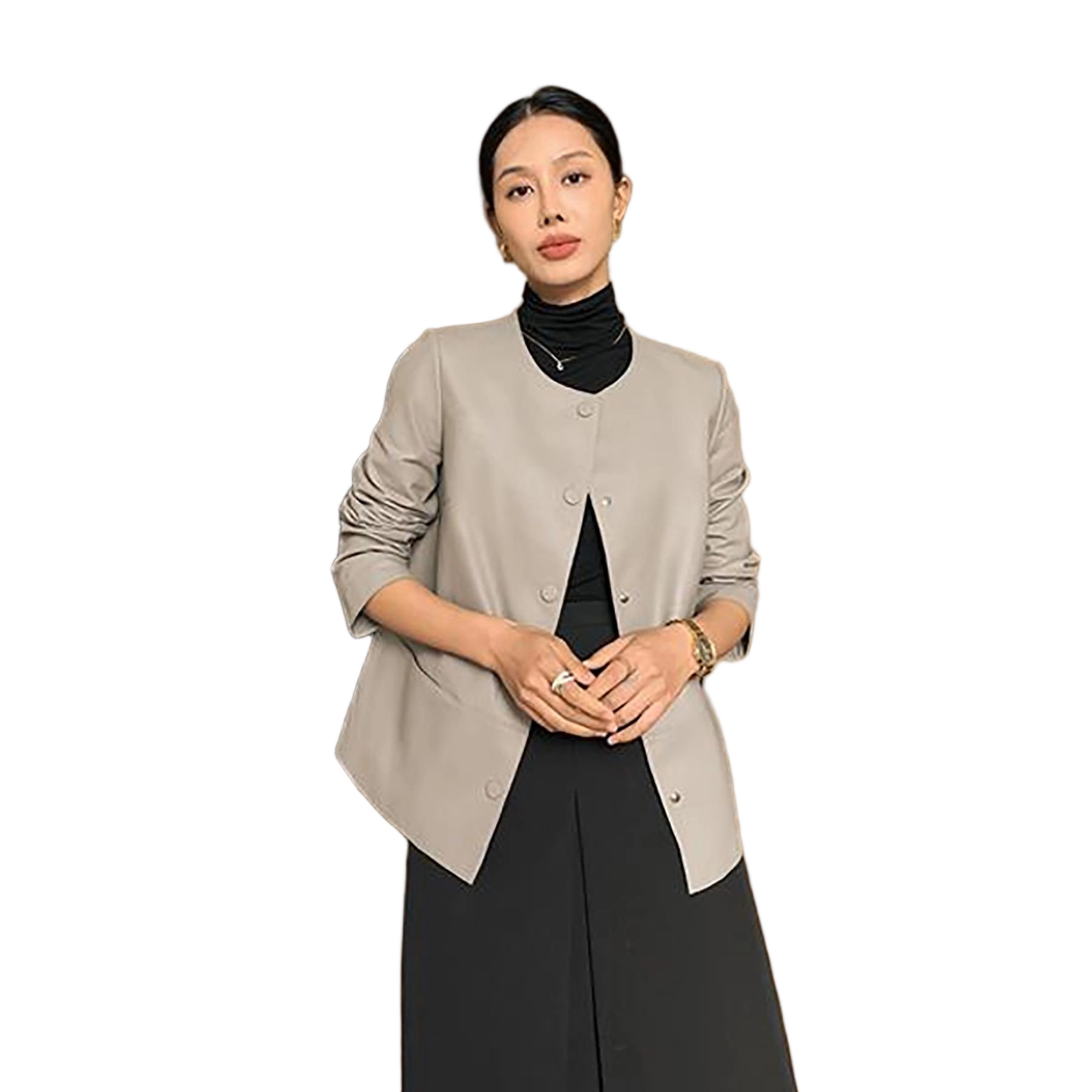 佐塞斯 时尚舒适休闲皮衣 女款