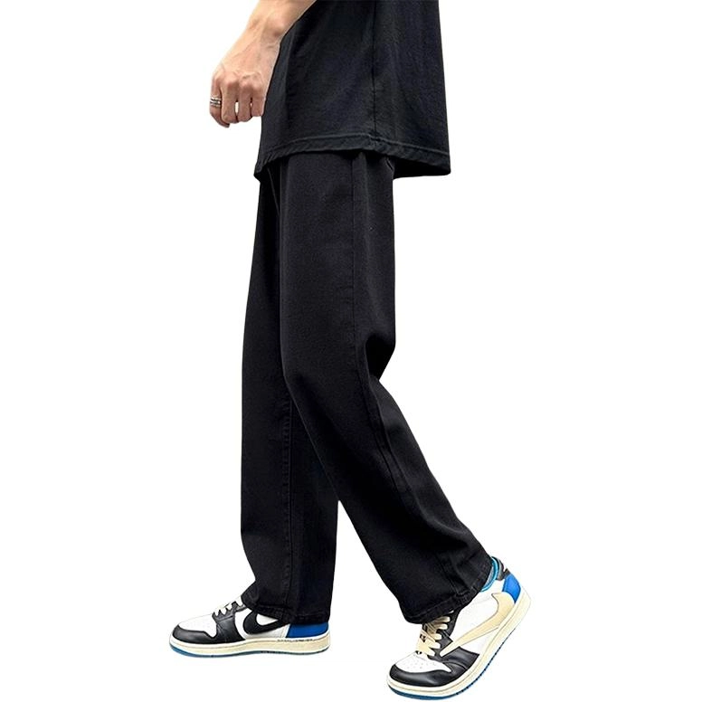 邦固依品 直筒男士高端春秋季薄款宽松休闲阔腿潮牌美式高街复古长裤子 牛仔裤 男女同款