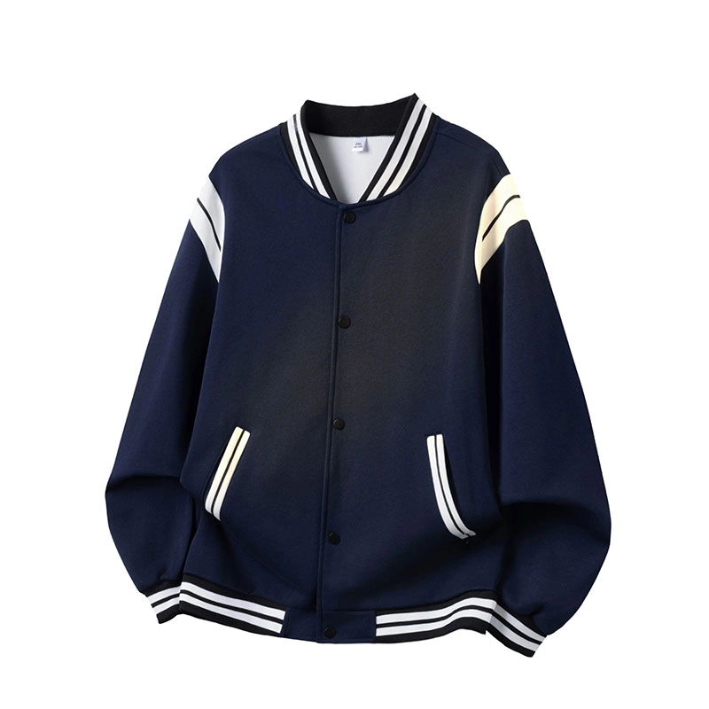 马员外  春秋季条纹宽松潮流百搭棒球服 男款