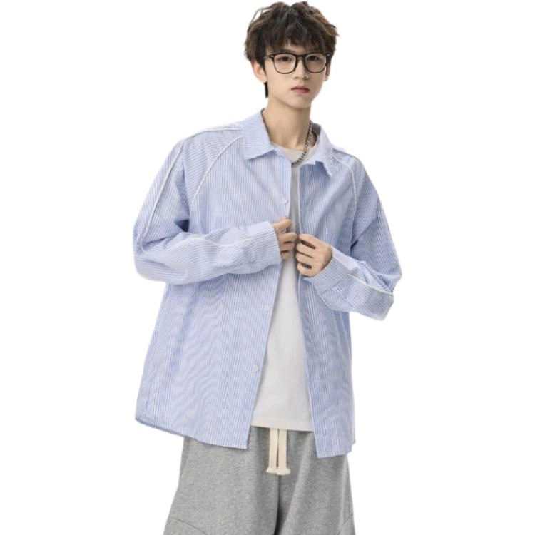 马员外 情侣款长袖百搭时尚简约衬衫 男女同款
