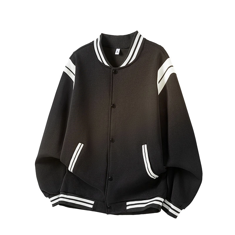 马员外  春秋季条纹宽松潮流百搭棒球服 男款