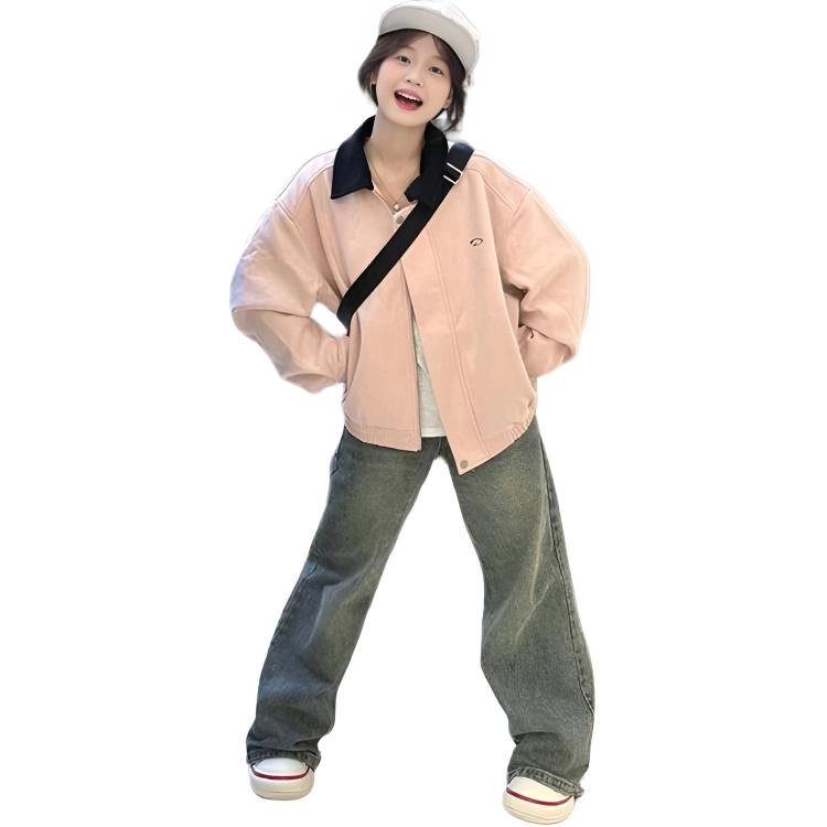 轻迎 美式甜美设计感棒球服外套宽松短款夹克 女款