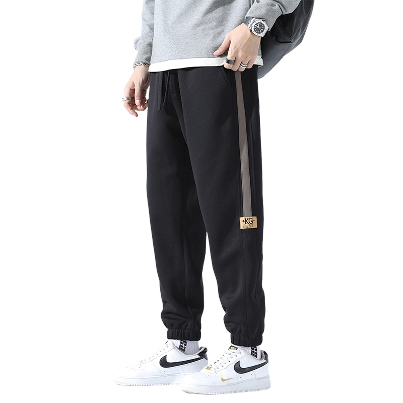 赛瀚 百搭束脚休闲裤男款秋季厚款舒适长裤宽松显瘦显高青少年高街潮流通勤亲肤男装拼接色松紧腰抽绳外穿运动卫裤 男女同款