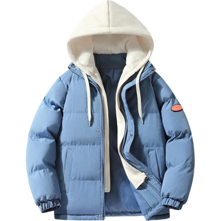 马员外 纯色连帽拉链舒适百搭棉服 男女同款