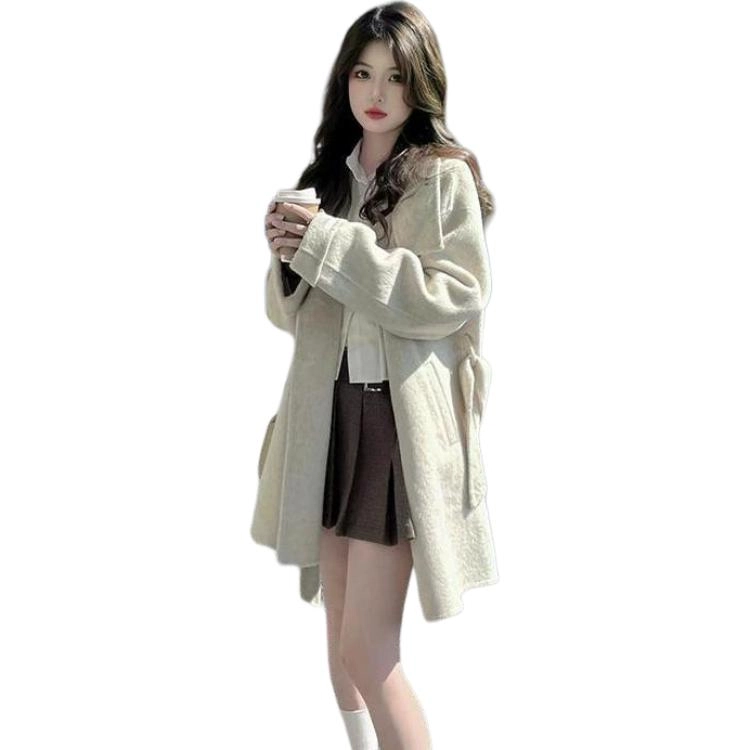 轻迎 高级感韩系立领设计宽松修身显瘦大衣 女款