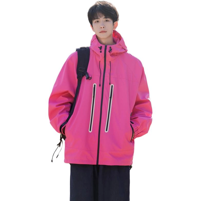 左岸 美式潮牌百搭开衫带帽工装上衣宽松休闲舒适山系户外防水防风冲锋外套夹克 男款