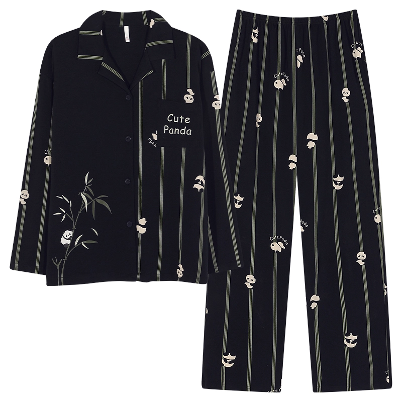 帕兰朵 春秋季纯棉长袖长裤女士可爱卡通全棉家居服柔软舒适睡衣套装 女款