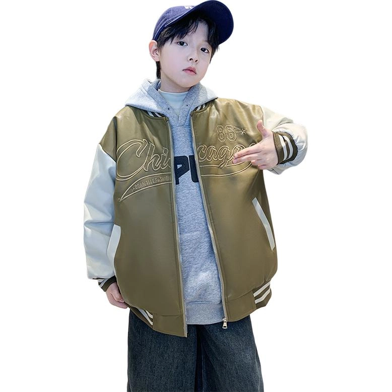 俞兆林夹克 加绒刺绣拼色棒球服 青少年