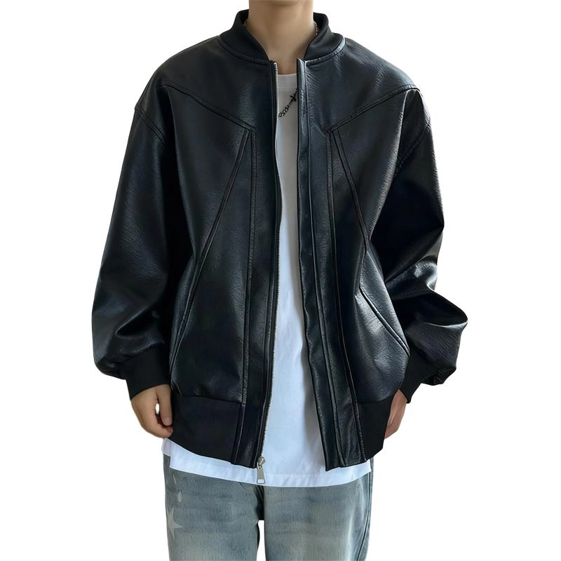 臣目 美式复古皮衣解构高级感痞帅机车服短款飞行员夹克外套 男女同款