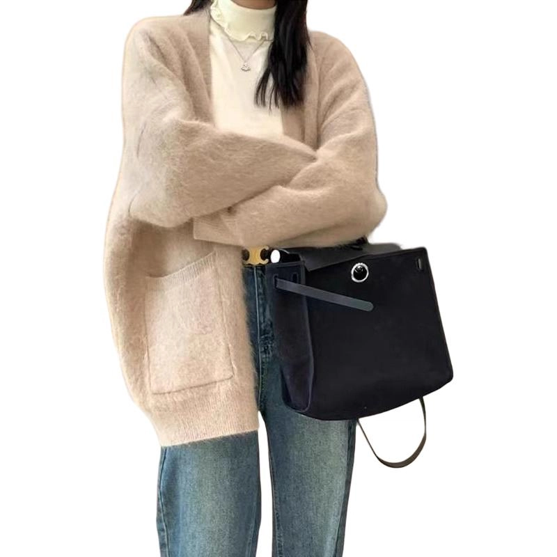 俞兆林 百搭舒适简约柔软外套开衫温柔宽松慵懒小个子针织衫 女款
