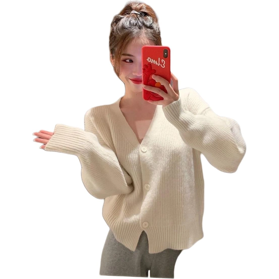 俞兆林 纯色简约舒适百搭质感短款韩版风格休闲针织衫 女款