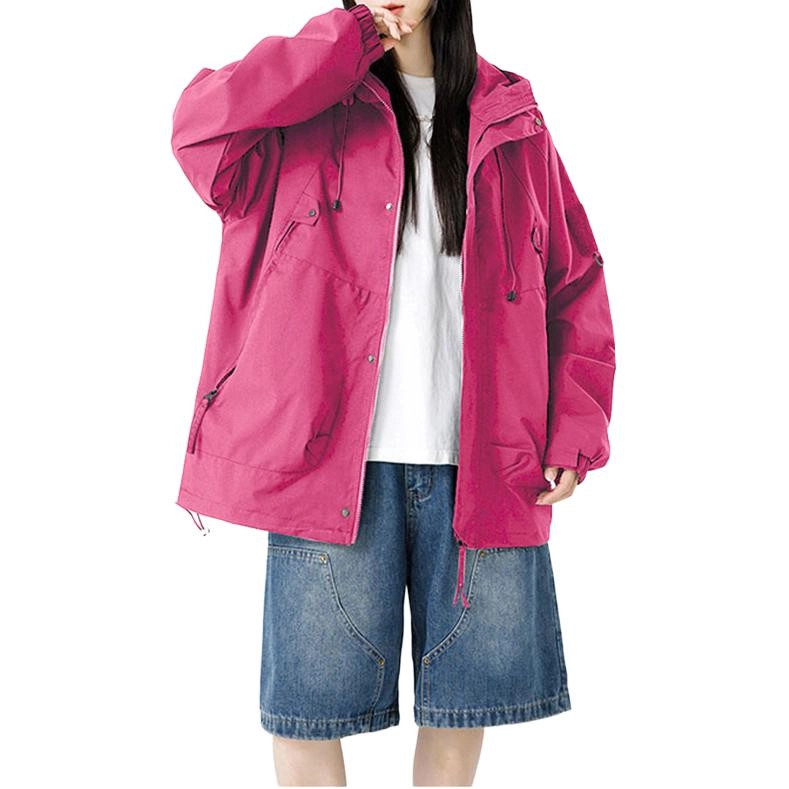 拓菲 防风防水衣男款秋季美式连帽登山外套户外运动机能风工装夹克 男女同款
