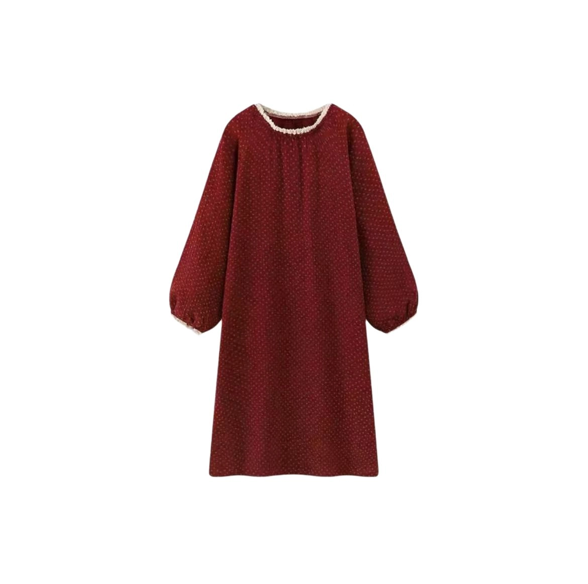 静英鸾 圆领设计长袖舒适简约高级感家居服睡裙 女款