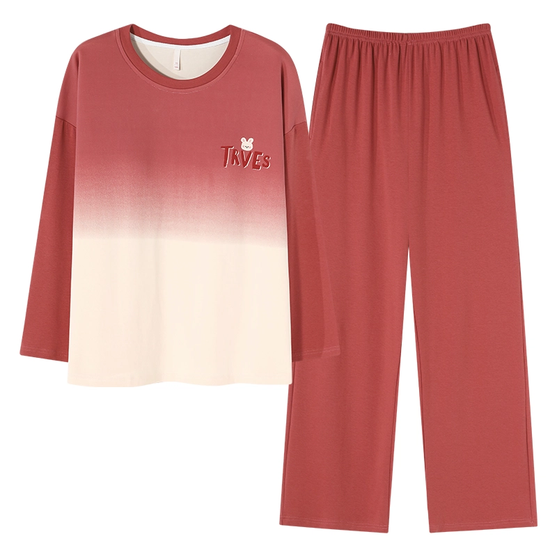 帕兰朵 女春秋款带胸垫一体防走光女士甜美卡通秋冬可外穿家居服睡衣套装 女款
