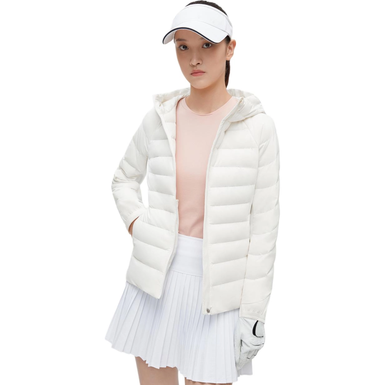 波司登 纯色修身薄款连帽长袖羽绒服 女款