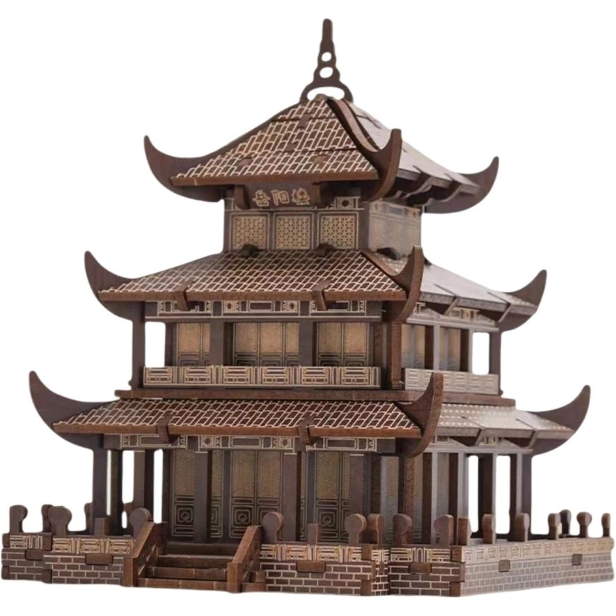 喜顽童 岳阳楼木质立体手工积木玩具建筑仿真益智 其他拼装模型