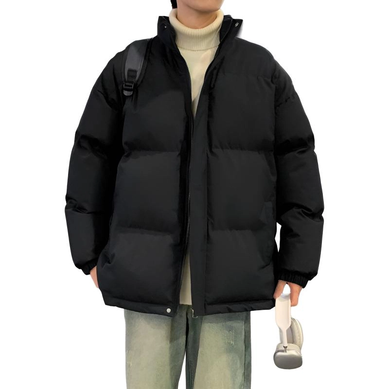 左岸 美式高街设计立领男士百搭纯色棉衣外套休闲上衣面包服简约时尚宽松舒适学院风户外港风潮牌棉服 男款