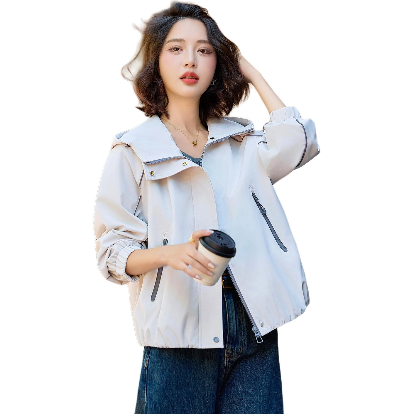 袋鼠 休闲风连帽宽松显瘦百搭独特洋气小众设计夹克 女款