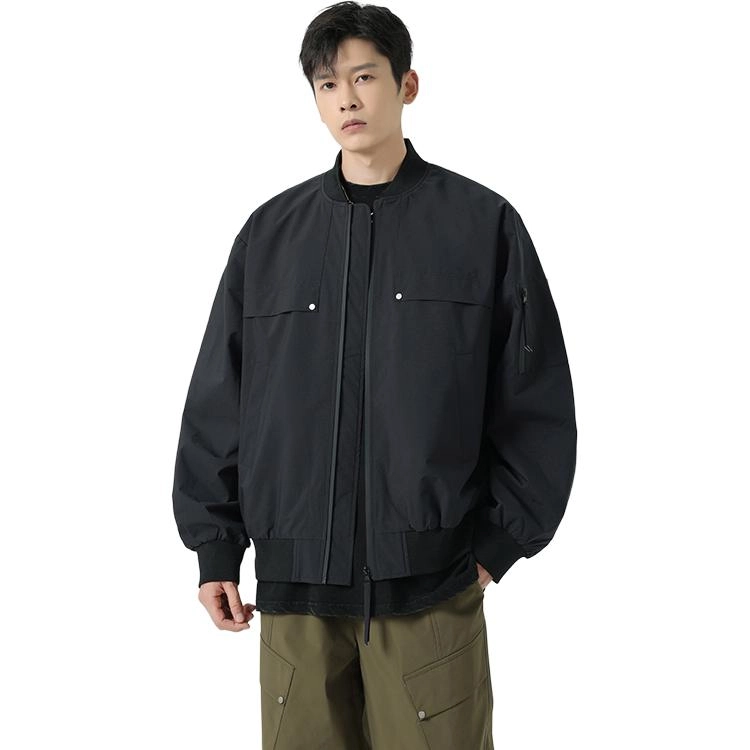 羽浅 春秋冬季潮牌时尚防风外套百搭休闲立领开衫工装上衣服夹克 男款