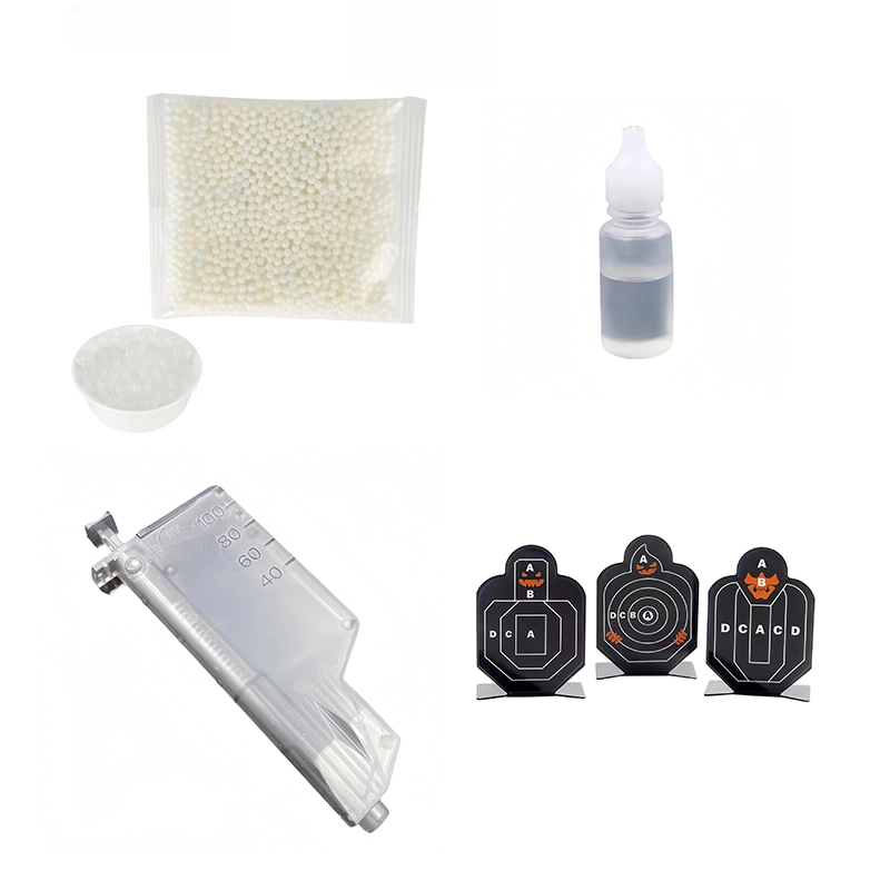 玩顾 水晶弹吸水珠磨砂弹四件套加蛋器润滑油小钢靶 水弹玩具