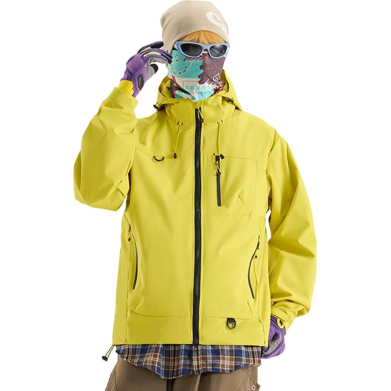 冈哉 撞色美式软壳户外登山伐木防风衣冲锋衣连帽外套百搭工装休闲简约宽松春秋季拉链大码个性舒适高街潮流日常通勤夹克 男女同款