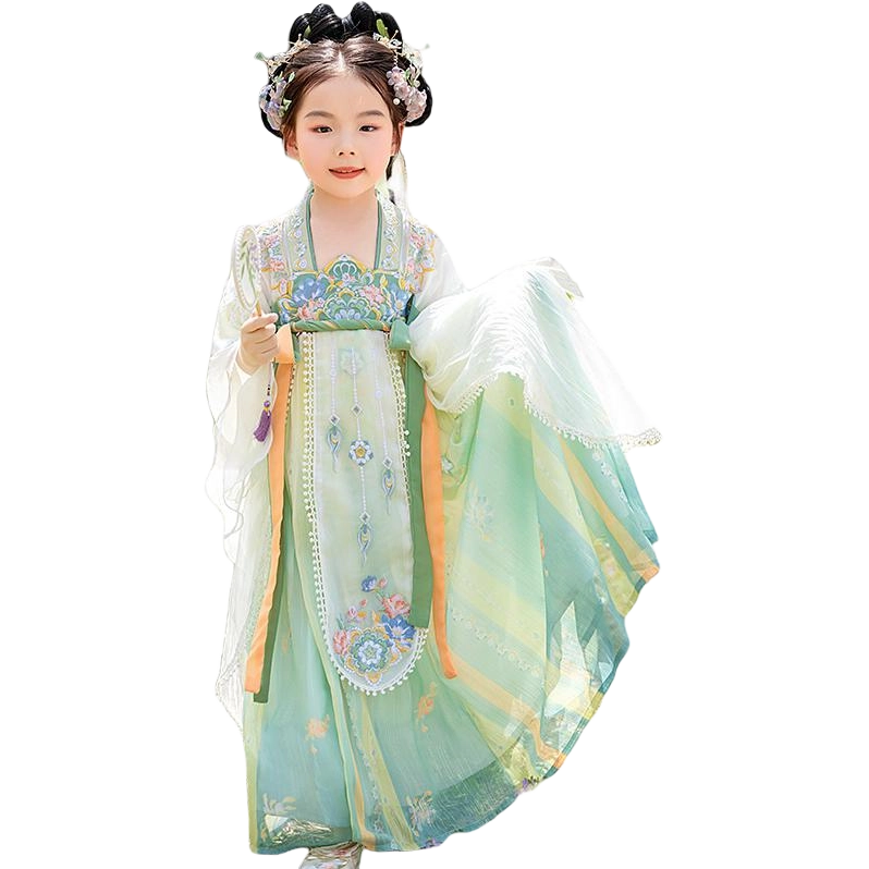 俞兆林唐装 女童汉服儿童古装仙气高端襦裙小女孩日常连衣裙