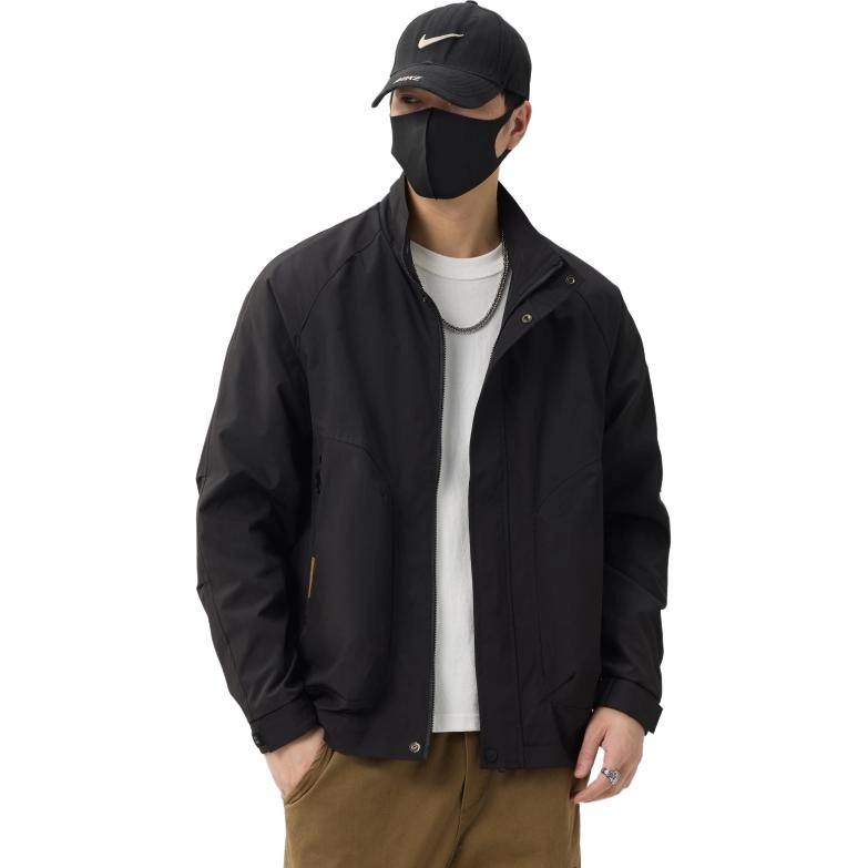 羽浅 潮牌美式立领工装外套春秋季高级感休闲上衣服时尚百搭夹克 男款