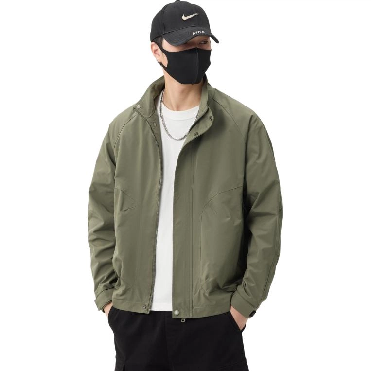 羽浅 潮牌美式立领工装外套春秋季高级感休闲上衣服时尚百搭夹克 男款