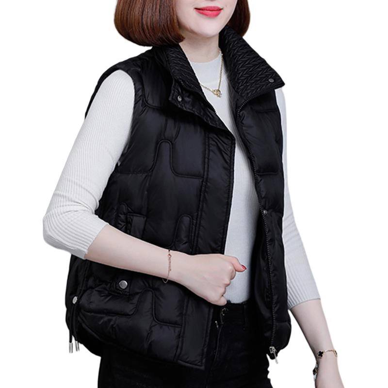 左岸 时尚加厚保暖纯色立领通勤马甲 女款