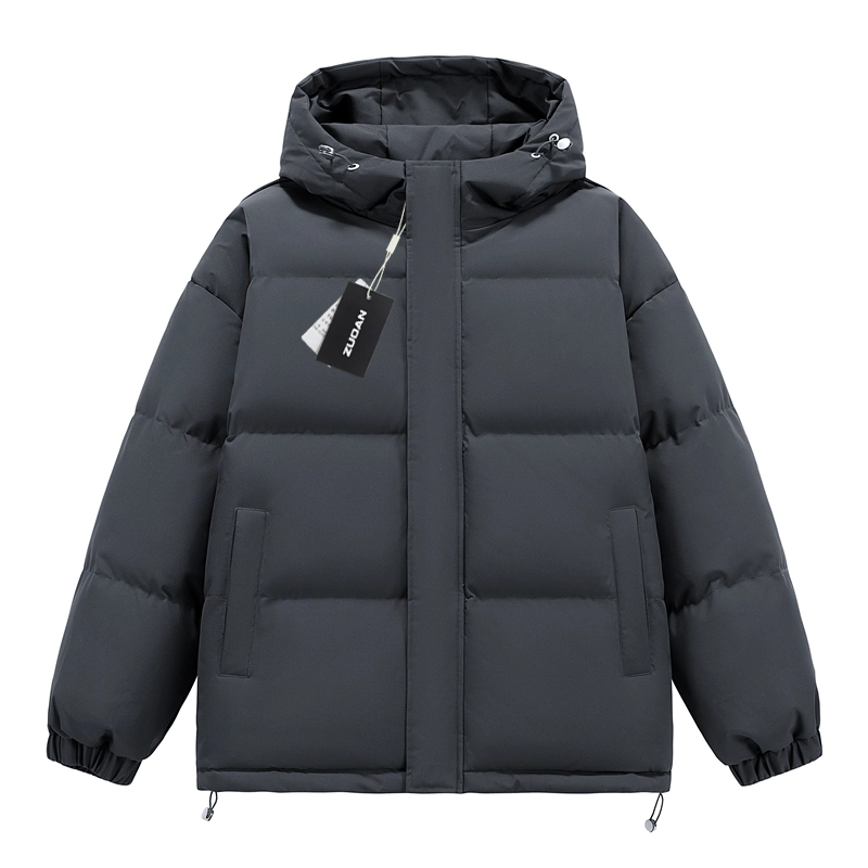 左岸 秋冬加厚保暖青少年港风连帽面包服棉衣休闲宽松简约纯色潮牌棉袄外套棉服 男款
