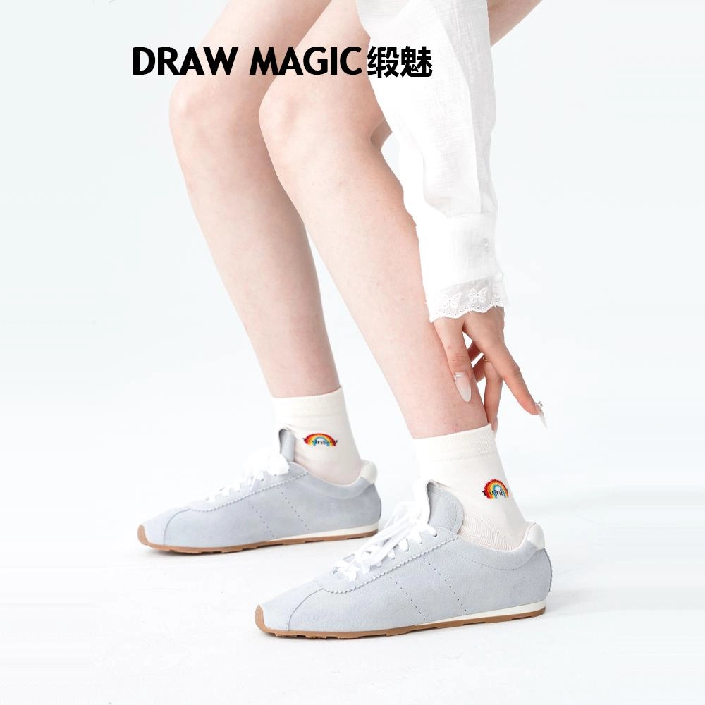 缎魅 白色夏季薄款卡通动漫个性中筒袜 女款