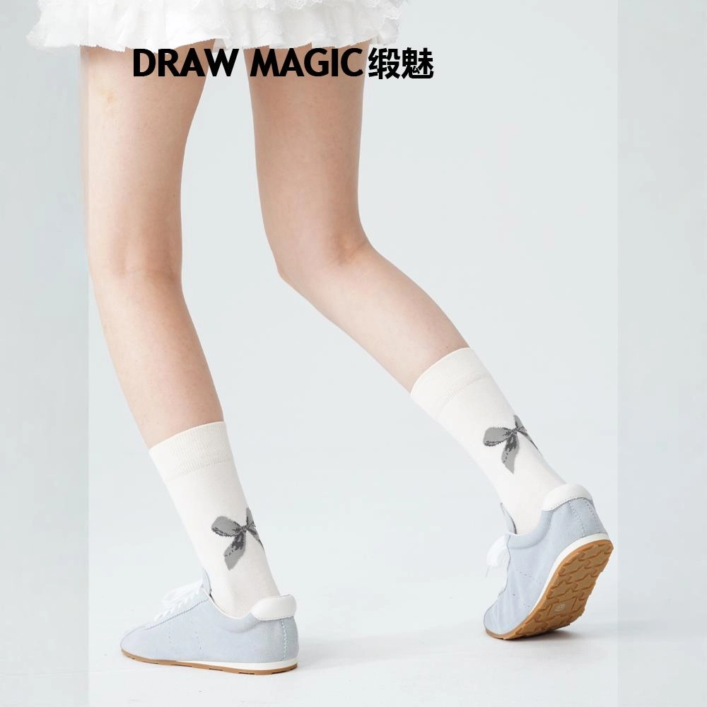 缎魅 蝴蝶结春夏潮甜美中筒袜 女款
